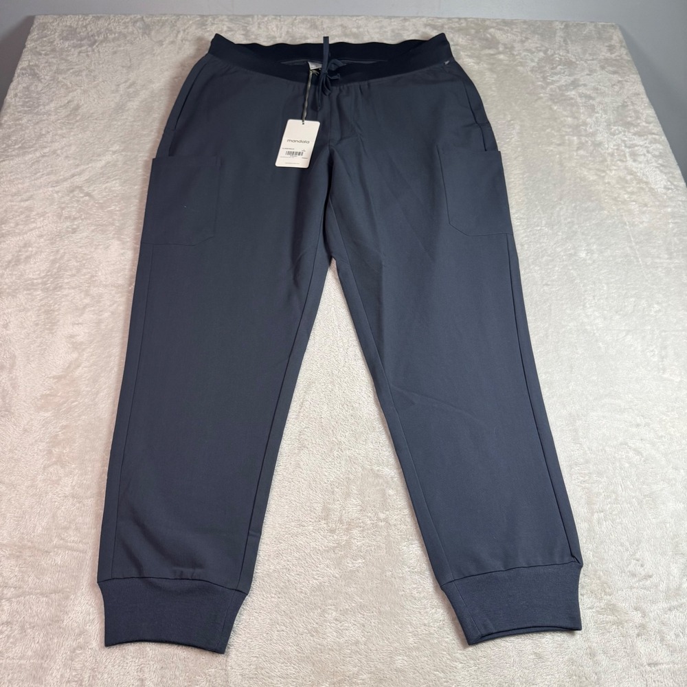 NWT Mandala Women Regular Jogger Scrub Pants L Steel Blue Medical Nurse